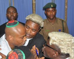 Nnamdi Kanu: [PICTURES] Secret trial enforced and Justice thwarted.